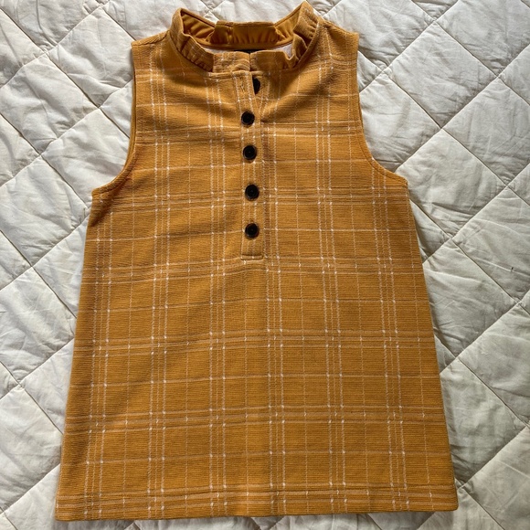 Yellow Check Ruffle Collar Blouse - Picture 2 of 7